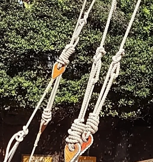  Rope and wood rigging on the Iosepa.