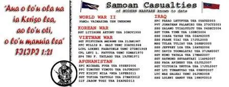 List of Samoan American service casualties.
