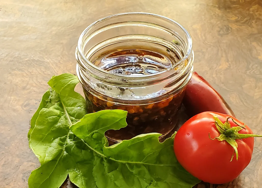Thai sweet and spicy chili sauce in a jar.