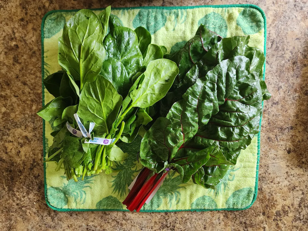 Spinach and chard used as substitutes.