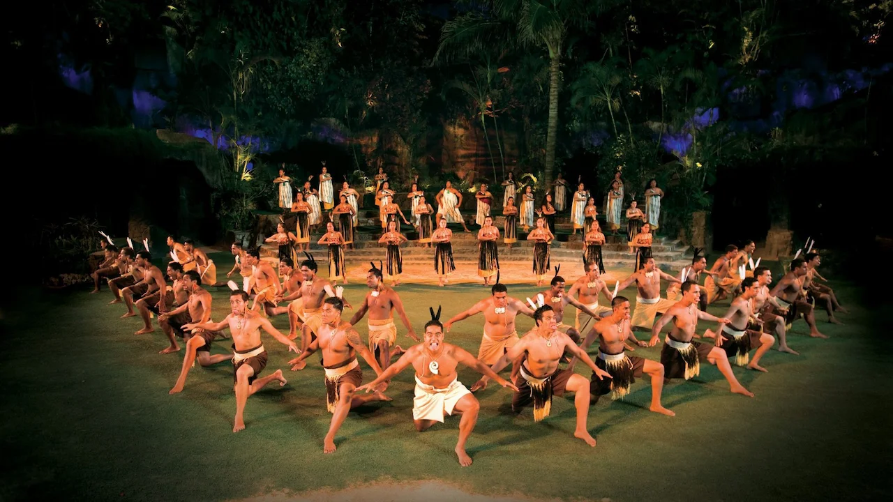 Epic haka performance during a scene in the show HĀ: Breath of Life.