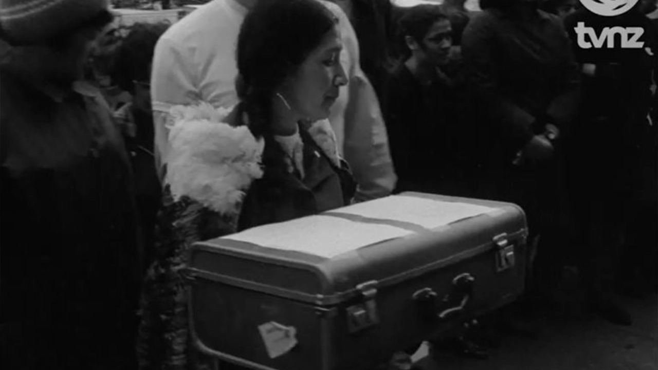  A petition is being delivered to government by a Māori woman.