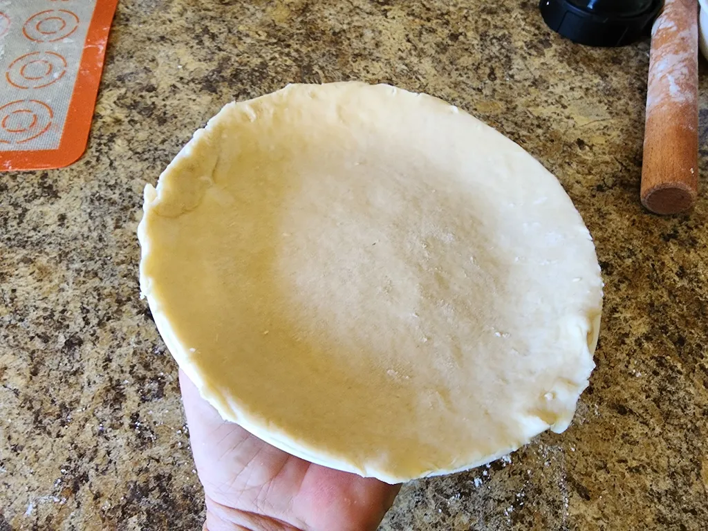 Paifala pie crust on plate ready to fill
