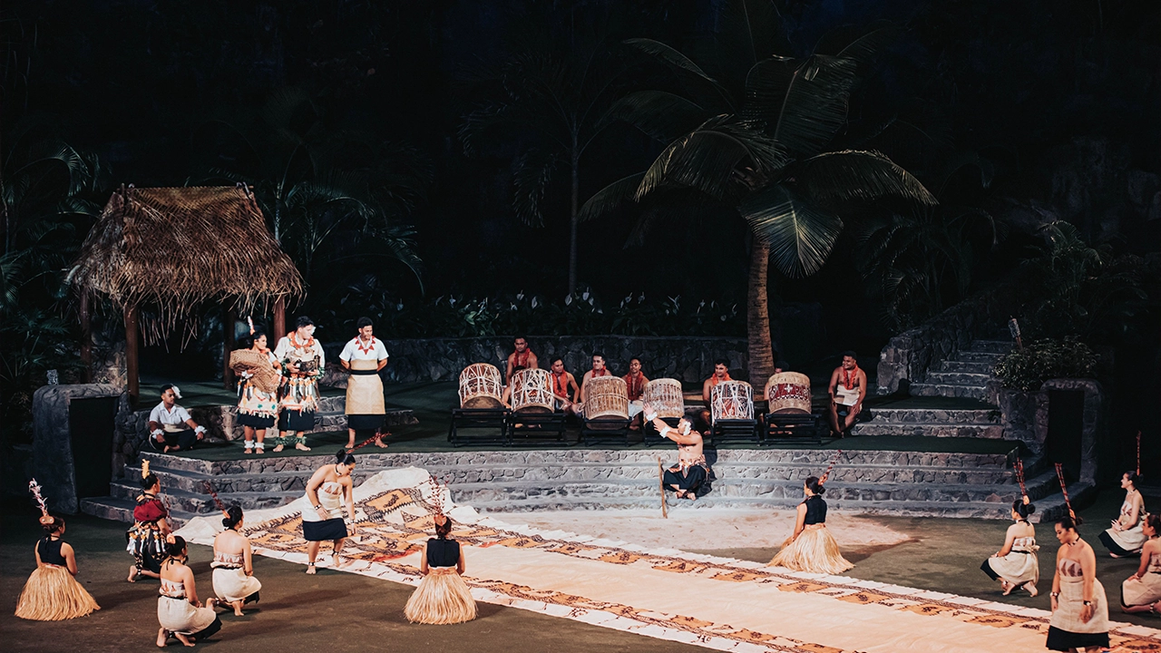 Performers at the Pacific Theater performing the Ha Breath of Life show