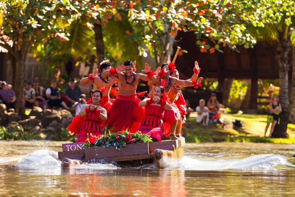 Canoe pageant on the lagoon